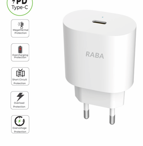 RABA 30W iPhone PD Charger (Type-c To iPhone)